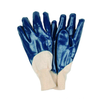 Jersey Liner Handschuh mit Nitril beschichtet, offen, Knit Handgelenk